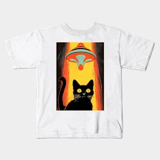 ufo cat Kids T-Shirt